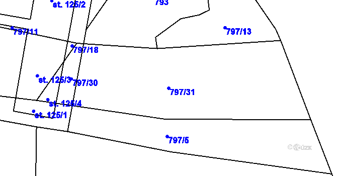 Parcela st. 797/31 v KÚ Vranová u Letovic, Katastrální mapa