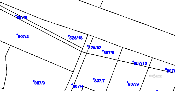 Parcela st. 825/52 v KÚ Vranová u Letovic, Katastrální mapa