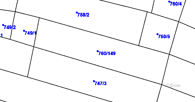 Parcela st. 760/149 v KÚ Vranová u Letovic, Katastrální mapa