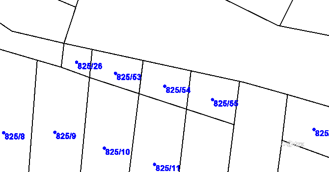 Parcela st. 825/54 v KÚ Vranová u Letovic, Katastrální mapa