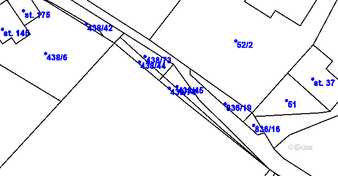 Parcela st. 438/74 v KÚ Vranová u Letovic, Katastrální mapa