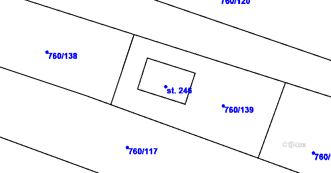 Parcela st. 246 v KÚ Vranová u Letovic, Katastrální mapa