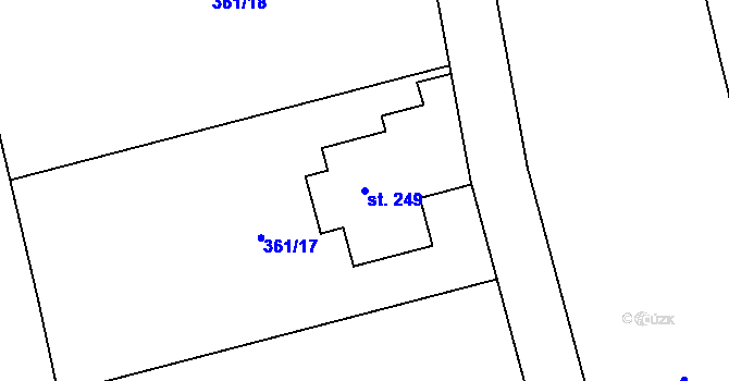 Parcela st. 249 v KÚ Vranová u Letovic, Katastrální mapa