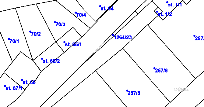 Parcela st. 83 v KÚ Vranová, Katastrální mapa