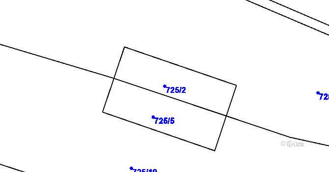 Parcela st. 725/2 v KÚ Vranová, Katastrální mapa