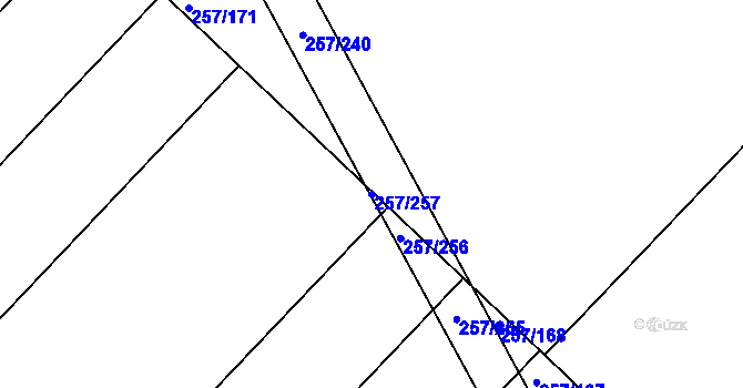 Parcela st. 257/257 v KÚ Vranová, Katastrální mapa