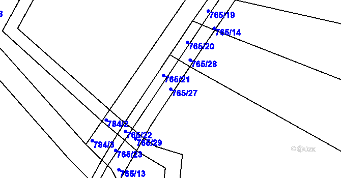 Parcela st. 765/27 v KÚ Vranová, Katastrální mapa