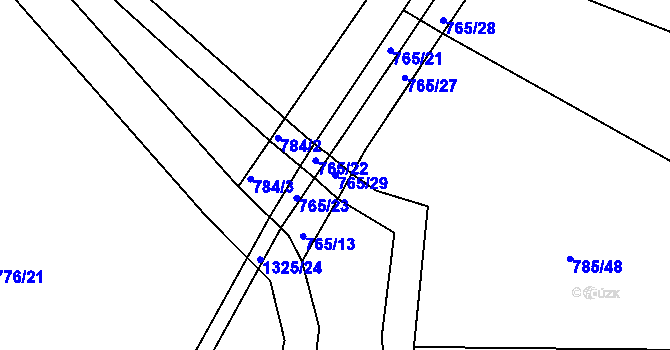 Parcela st. 765/29 v KÚ Vranová, Katastrální mapa