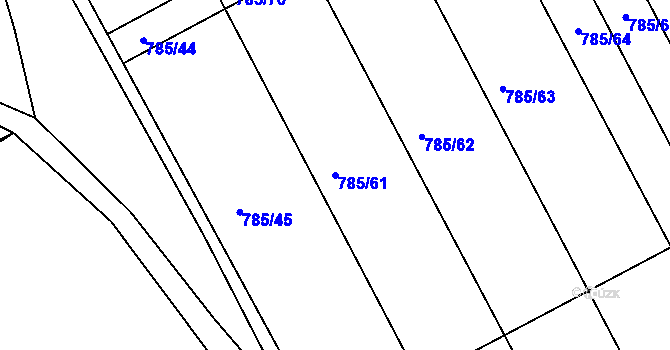 Parcela st. 785/61 v KÚ Vranová, Katastrální mapa