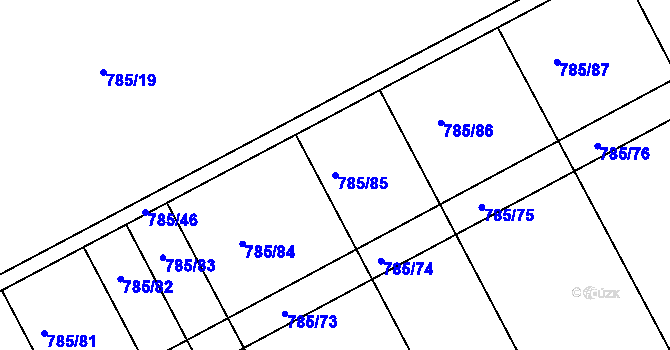 Parcela st. 785/85 v KÚ Vranová, Katastrální mapa