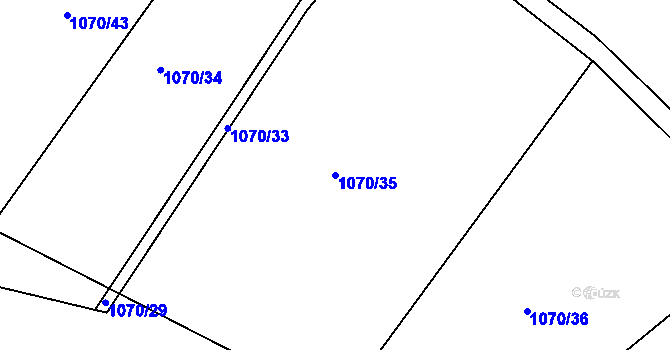 Parcela st. 1070/35 v KÚ Vranová, Katastrální mapa