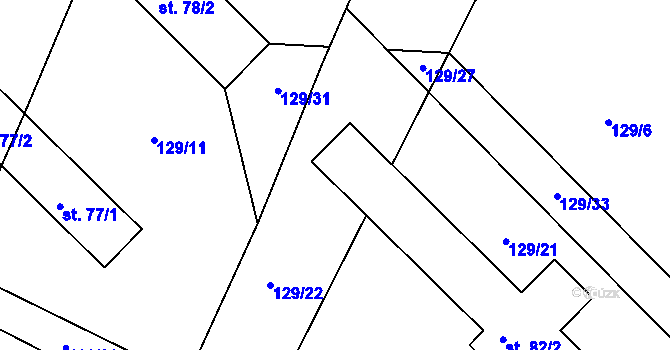 Parcela st. 82/1 v KÚ Vranová Lhota, Katastrální mapa