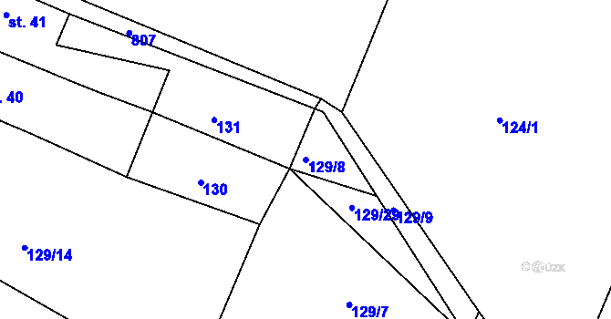 Parcela st. 129/8 v KÚ Vranová Lhota, Katastrální mapa