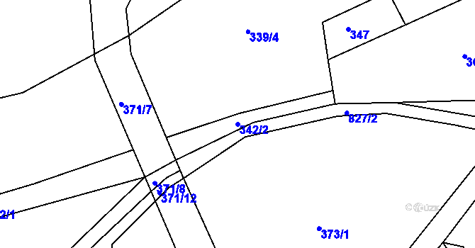 Parcela st. 342/2 v KÚ Vranová Lhota, Katastrální mapa