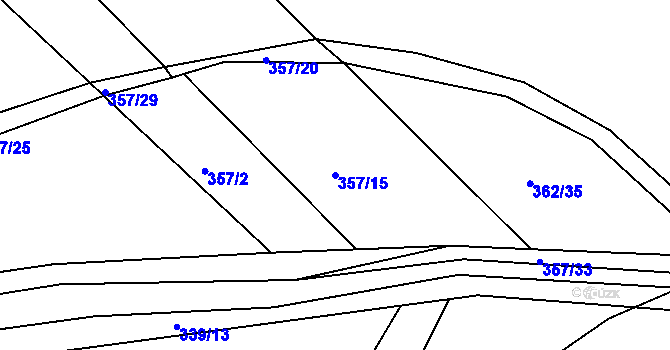 Parcela st. 357/15 v KÚ Vranová Lhota, Katastrální mapa