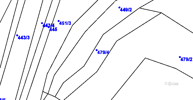 Parcela st. 479/4 v KÚ Vranová Lhota, Katastrální mapa