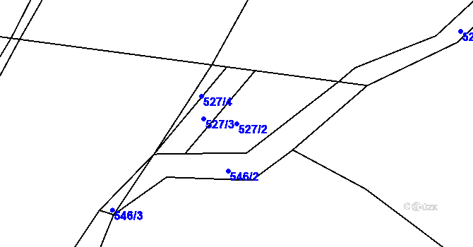 Parcela st. 527/2 v KÚ Vranová Lhota, Katastrální mapa