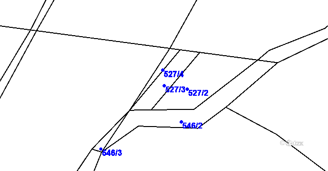 Parcela st. 527/3 v KÚ Vranová Lhota, Katastrální mapa