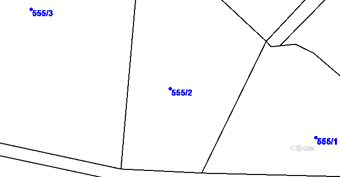 Parcela st. 555/2 v KÚ Vranová Lhota, Katastrální mapa
