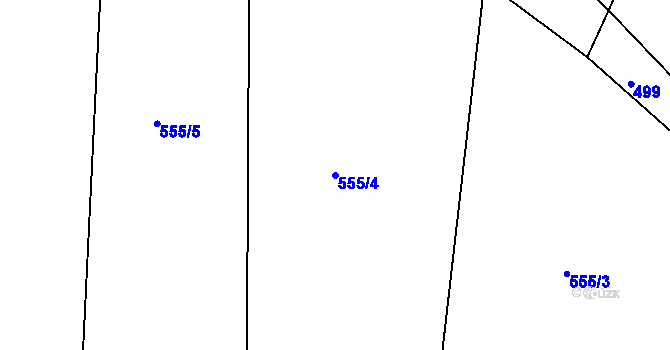 Parcela st. 555/4 v KÚ Vranová Lhota, Katastrální mapa