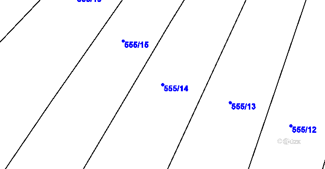 Parcela st. 555/14 v KÚ Vranová Lhota, Katastrální mapa