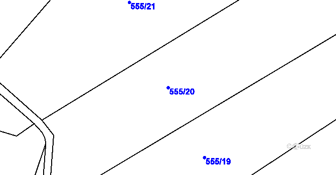 Parcela st. 555/20 v KÚ Vranová Lhota, Katastrální mapa