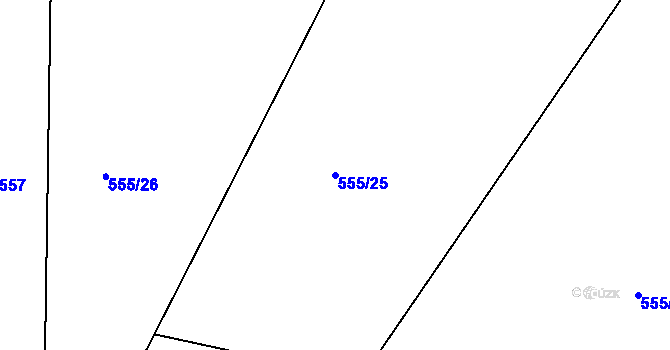 Parcela st. 555/25 v KÚ Vranová Lhota, Katastrální mapa