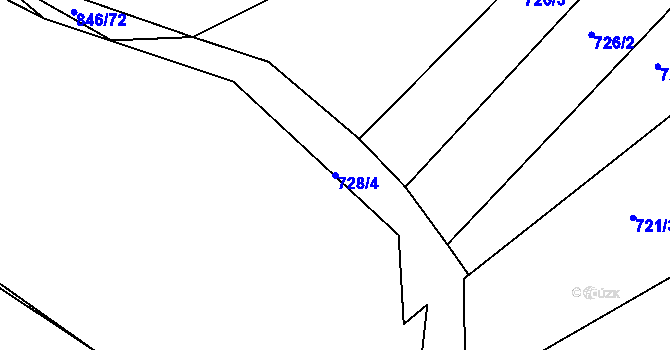 Parcela st. 728/4 v KÚ Vranová Lhota, Katastrální mapa
