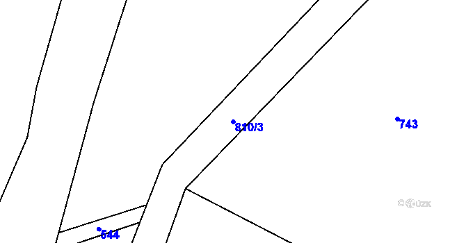 Parcela st. 810/3 v KÚ Vranová Lhota, Katastrální mapa