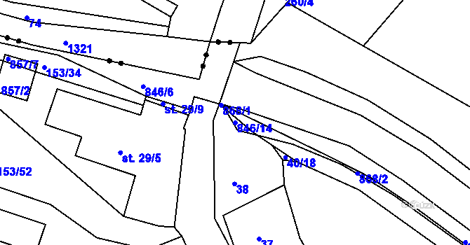 Parcela st. 846/14 v KÚ Vranová Lhota, Katastrální mapa