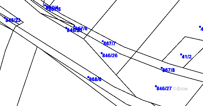 Parcela st. 846/26 v KÚ Vranová Lhota, Katastrální mapa