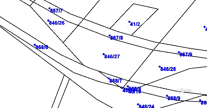 Parcela st. 846/27 v KÚ Vranová Lhota, Katastrální mapa