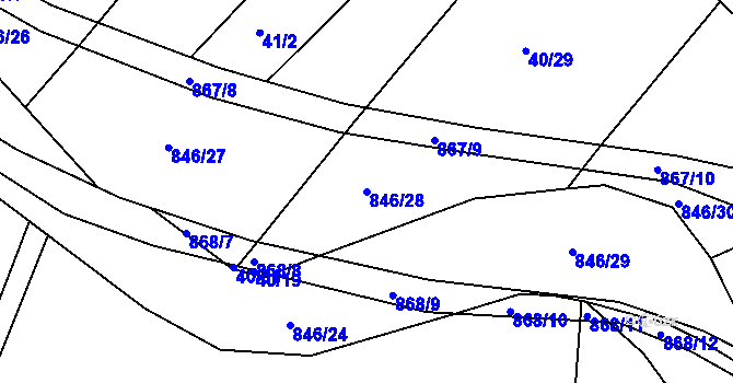 Parcela st. 846/28 v KÚ Vranová Lhota, Katastrální mapa