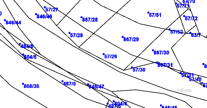 Parcela st. 57/29 v KÚ Vranová Lhota, Katastrální mapa