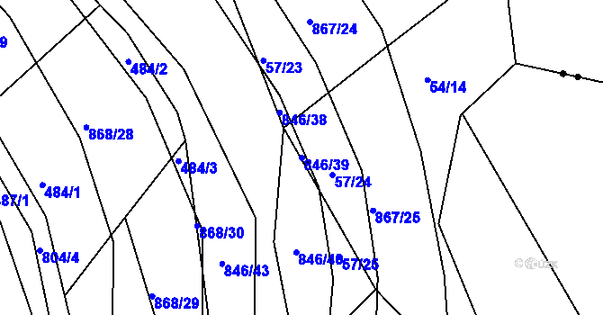 Parcela st. 846/39 v KÚ Vranová Lhota, Katastrální mapa