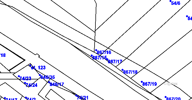 Parcela st. 867/16 v KÚ Vranová Lhota, Katastrální mapa
