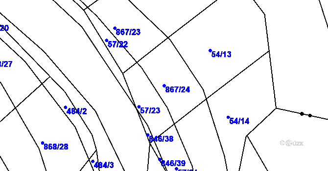 Parcela st. 867/24 v KÚ Vranová Lhota, Katastrální mapa