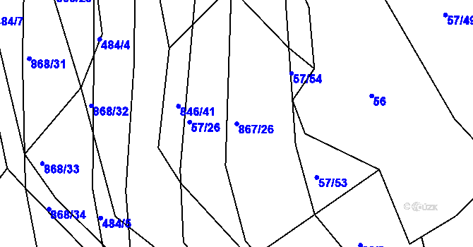Parcela st. 867/26 v KÚ Vranová Lhota, Katastrální mapa