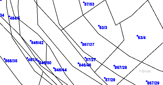 Parcela st. 867/27 v KÚ Vranová Lhota, Katastrální mapa