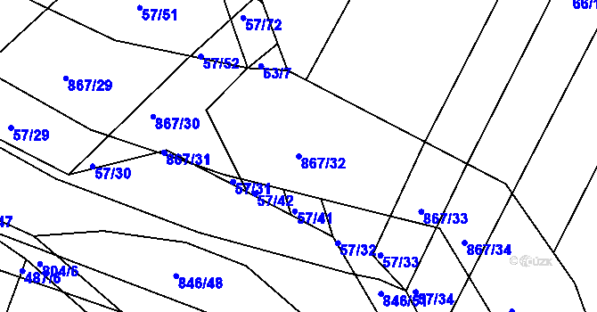 Parcela st. 867/32 v KÚ Vranová Lhota, Katastrální mapa