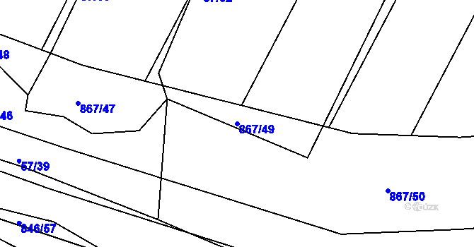 Parcela st. 867/49 v KÚ Vranová Lhota, Katastrální mapa