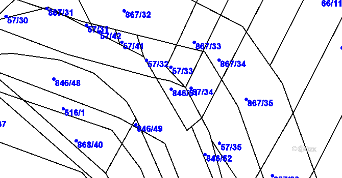 Parcela st. 846/51 v KÚ Vranová Lhota, Katastrální mapa