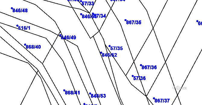 Parcela st. 846/52 v KÚ Vranová Lhota, Katastrální mapa