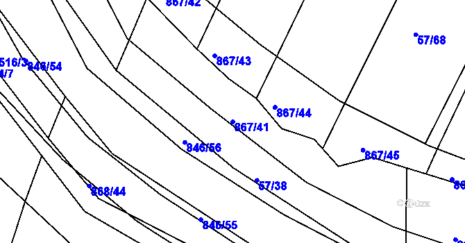 Parcela st. 867/41 v KÚ Vranová Lhota, Katastrální mapa