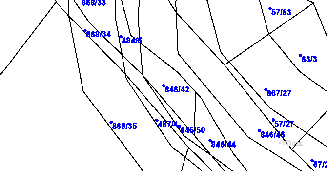 Parcela st. 846/42 v KÚ Vranová Lhota, Katastrální mapa