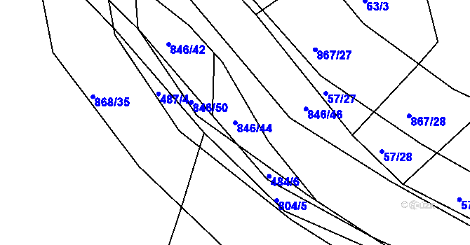 Parcela st. 846/44 v KÚ Vranová Lhota, Katastrální mapa