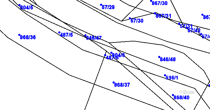 Parcela st. 487/6 v KÚ Vranová Lhota, Katastrální mapa