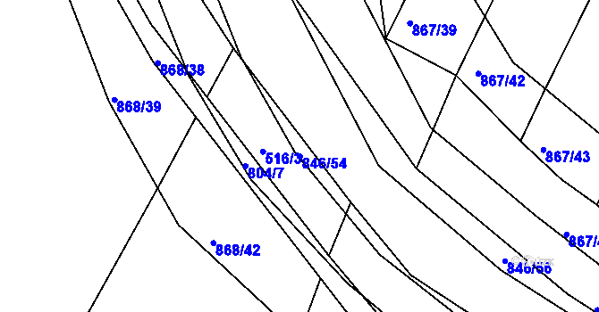 Parcela st. 846/54 v KÚ Vranová Lhota, Katastrální mapa