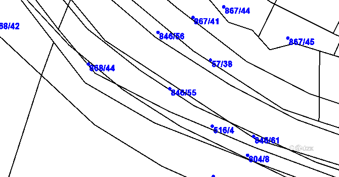 Parcela st. 846/55 v KÚ Vranová Lhota, Katastrální mapa