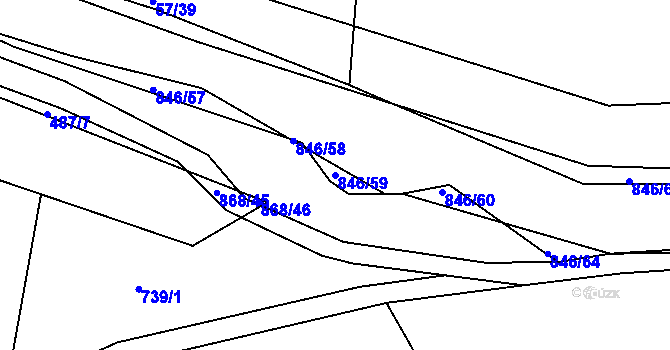 Parcela st. 846/59 v KÚ Vranová Lhota, Katastrální mapa